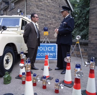 Derbyshire Police Commissioner taking delivery of two new Land Rovers, Matlock, Derbyshire, 1969. Artist: Michael Walters