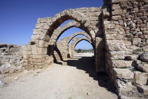 Muslim Crusader passage, Crusader City, Caesarea, Israel. Artist: Samuel Magal