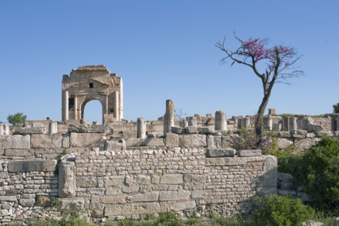 The Arch of Trajan and the Basilica of Hildeguns, Mactaris, Tunisia. Artist: Samuel Magal