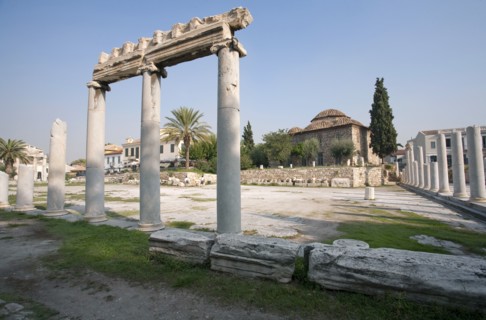 A portico in the Roman Agora of Athens, Greece. Artist: Samuel Magal