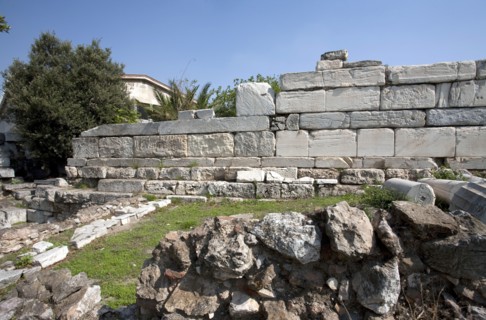 A Roman fortification wall in the Greek Agora of Athens, Greece. Artist: Samuel Magal