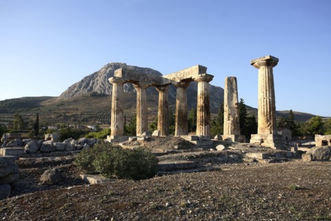 The Temple of Apollo at Corinth, Greece. Artist: Samuel Magal