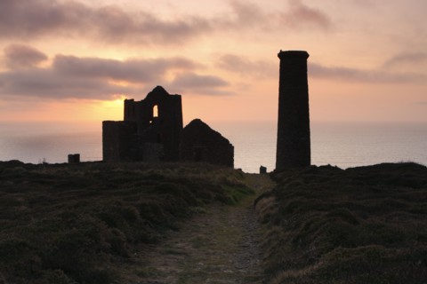 Sunset, Wheal Coates tin mine, St Agnes, Cornwall, 2009.