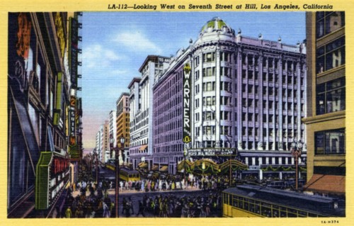 Looking west on 7th Street at Hill Street, Los Angeles, California, USA, 1931. Artist: Unknown
