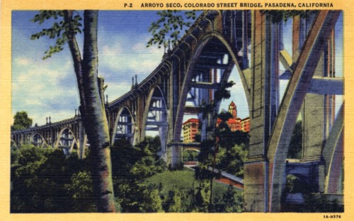 Arroyo Seco and the Colorado Street Bridge, Pasadena, California, USA, 1931. Artist: Unknown