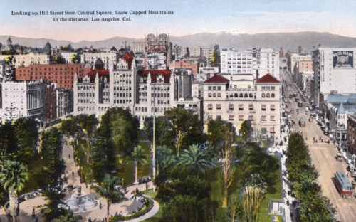 Looking up Hill Street from Central Square, Los Angeles, California, USA, 1915. Artist: Unknown