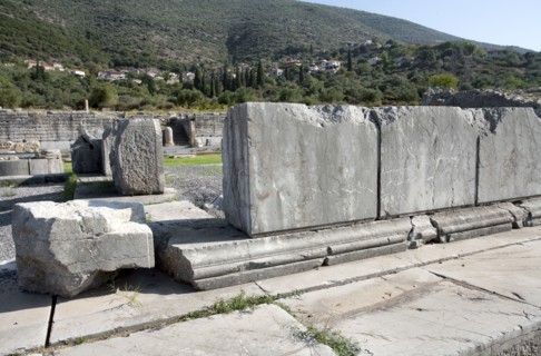 The Temple and Altar of Asklepios, Messene, Greece. Artist: Samuel Magal