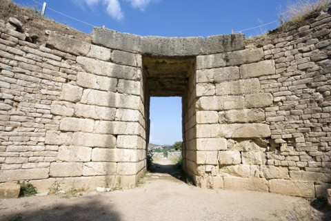 A tholos tomb with lions, Mycenae, Greece. Artist: Samuel Magal