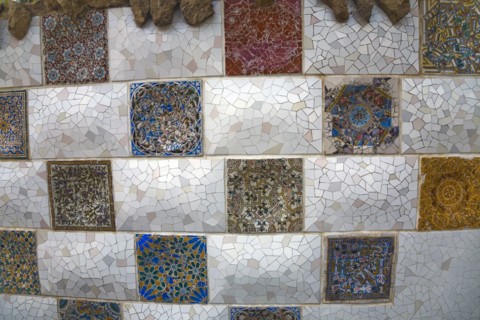 Decoration on the banister of a terrace in Park Guell, Barcelona, Spain, 2007. Artist: Samuel Magal