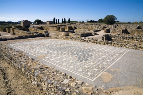 The mosaic floor of House I in the Roman city of Emporiae, Empuries, Spain, 2007. Artist: Samuel Magal