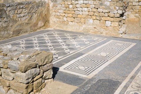 The mosaic floor of House I in the Roman city of Emporiae, Empuries, Spain, 2007. Artist: Samuel Magal