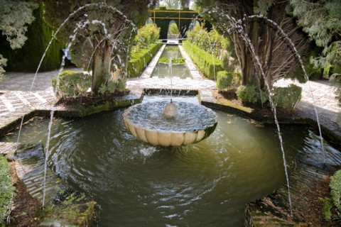 A fountain in the Palacio de Generalife, Alhambra, Granada, Spain, 2007. Artist: Samuel Magal