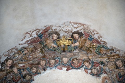 Coloured sculptures of angels, Monastery of Alcobaca, Alcobaca, Portugal, 2009.  Artist: Samuel Magal
