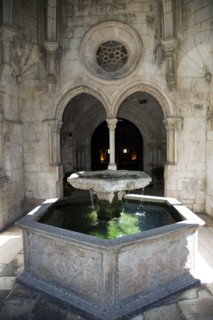 Gothic fountain hall inside the cloisters, Monastery of Alcobaca, Alcobaca, Portugal, 2009. Artist: Samuel Magal