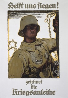 'Helft uns siegen! - zeichnet die Kriegsanleihe', German propaganda poster, World War I, 1917. Artist: Fritz Erler
