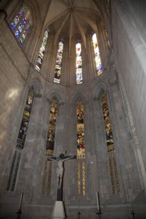 Stained glass windows, church chancel, Monastery of Batalha, Batalha, Portugal, 2009. Artist: Samuel Magal