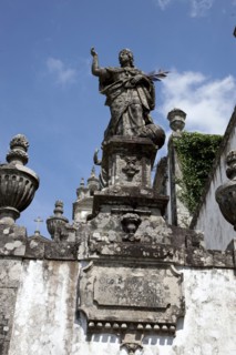 Statue on the monumental Baroque stairway, Bom Jesus do Monte Church, Braga, Portugal, 2009.  Artist: Samuel Magal