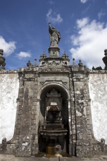 Statue on the monumental Baroque stairway, Bom Jesus do Monte Church, Braga, Portugal, 2009.  Artist: Samuel Magal