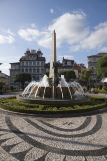 Obelisk and fountain, Republic Square, Braga, Portugal, 2009.  Artist: Samuel Magal