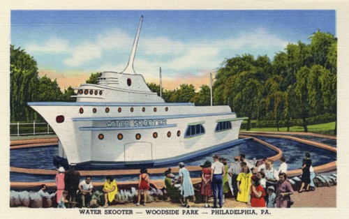 Water Scooter boat ride, Woodside Park, Philadelphia, Pennsylvania, USA, 1947. Artist: Unknown