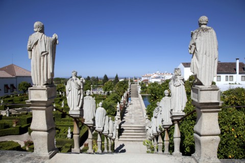 Statues in the Garden of the Episcopal Palace, Castelo Branco, Portugal, 2009. Artist: Samuel Magal