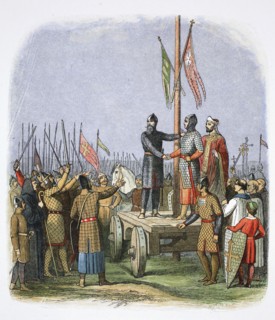 The oath of Walter l'Espec, Cowton Moor, near Northallerton, Yorkshire, 1138 (1864). Artist: James William Edmund Doyle