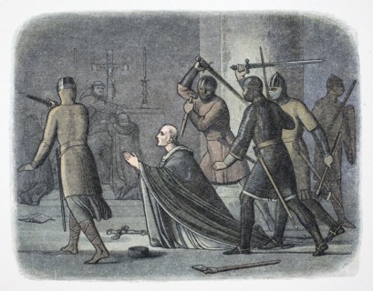 Murder of Thomas Becket, Canterbury Cathedral, Kent, 1170 (1864).  Artist: James William Edmund Doyle