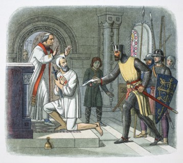 Hubert de Burgh taken from sanctuary at Boisars, France, 1232 (1864). Artist: James William Edmund Doyle