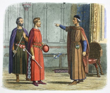 King Edward I threatens the Lord Marshal, 1297 (1864).  Artist: James William Edmund Doyle