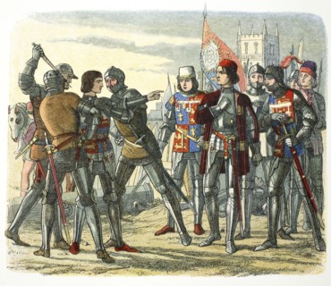 Murder of Prince Edward after his capture by King Edward IV, 1471 (1864).  Artist: James William Edmund Doyle