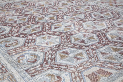 A mosaic floor in the House of the Swastika Cross, Conimbriga, Portugal, 2009. Artist: Samuel Magal