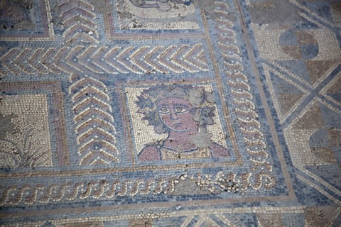 A mosaic with human motifs, Fountain House, Conimbriga, Portugal, 2009. Artist: Samuel Magal