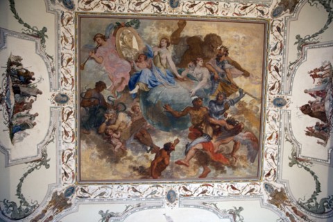 A painted ceiling in the Mafra National Palace (Palacio de Mafra), Mafra, Portugal, 2009. Artist: Samuel Magal