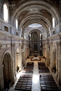 The nave and choir of the basilica in the Mafra National Palace, Mafra, Portugal, 2009. Artist: Samuel Magal