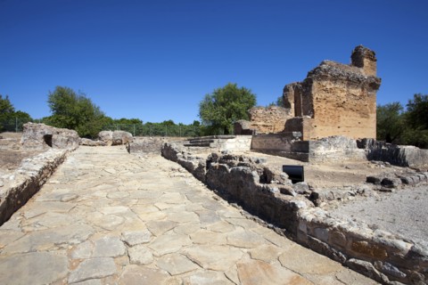 The sanctuary and a Roman road at Milreu, Portugal, 2009. Artist: Samuel Magal