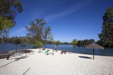 The lake in Mina de Sao Domingos, Portugal, 2009. Artist: Samuel Magal