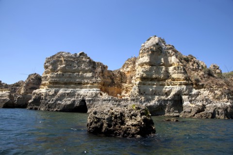 The cliffs at Praia de Dona Ana, Portugal, 2009. Artist: Samuel Magal