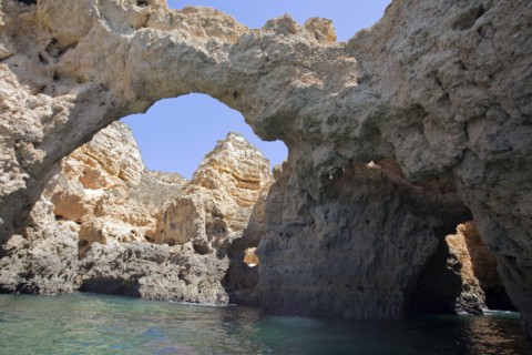 The cliffs at Praia de Dona Ana, Portugal, 2009. Artist: Samuel Magal