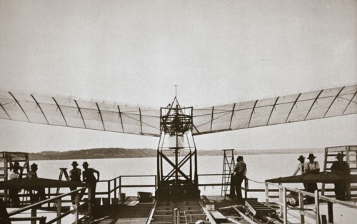 Professor Samuel P Langley's aeroplane, 1903.  Creator: Unknown.