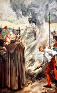 The burning of John Huss, 6 July 1415 (1913).  Artist: Arthur C Michael