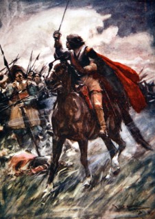 Albrecht von Wallenstein at the Battle of Lutzen, 1632 (1913).  Artist: Arthur C Michael