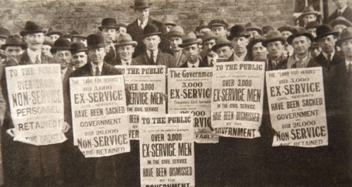 Peaceful demonstration regarding the treatment of British ex-servicemen, 1923.  Artist: S Cowan