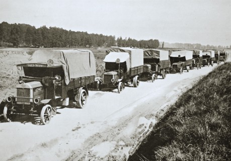 'A long white line. A common sight in France', World War I, 1916. Artist: Unknown