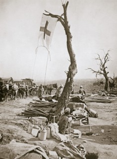 An advanced dressing station, Somme campaign, France, World War I, 1916. Artist: Unknown