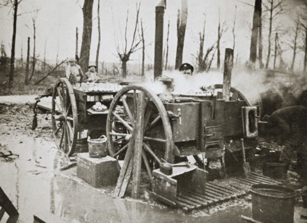 'How Tommy's food is cooked', Somme campaign, France, World War I, 1916. Artist: Unknown