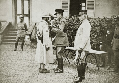 Prince Arthur of Connaught decorating a French sergeant, France, World War I, c1914-c1918. Artist: Unknown