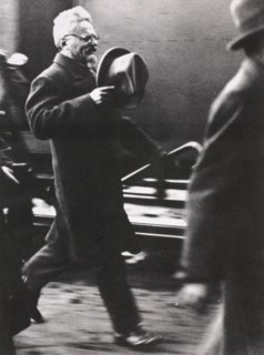 Leon Trotsky, exiled Russian Communist leader, arriving in Paris, c1933. Artist: Unknown