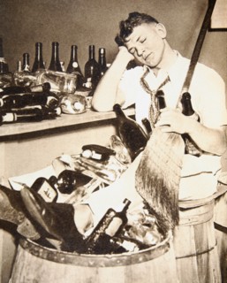 Drink gets the better of a young man, USA, 1933. Artist: Unknown
