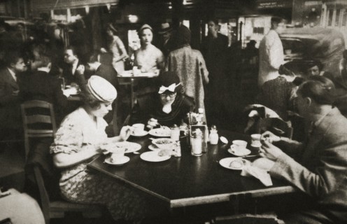 Office workers lunching in a restaurant, New York, USA, early 1930s. Artist: Unknown
