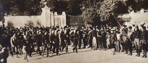 Mussolini leading a march through Rome, Italy, 1922. Artist: Unknown